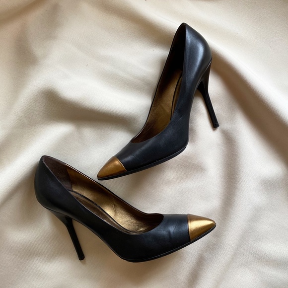 YSL black pumps with gold toe, size 41 - Picture 8 of 9